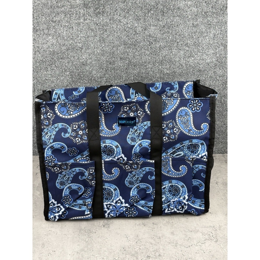 Topdesign Utility Water Resistant Tote Bag with 13 Pockets, Top Zipper Closure